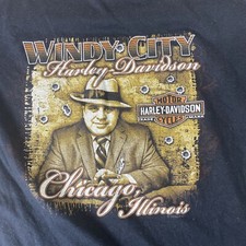 Vtg Harley-Davidson Womens Medium Top Black Windy City T-Shirt Made in USA GUC