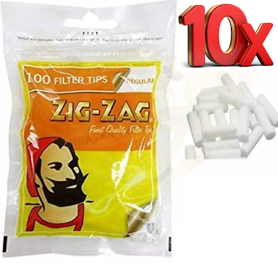 ebay cigarette filters Zig Zag Regular 8mm Cigarette Filter Tips – 100 Tips per Pack (10 Packs)