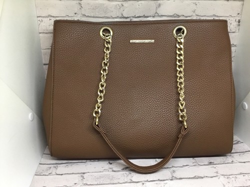 Rampage Brown/ Cognac Handbag Puse Tote Satchel Chains - Picture 3 of 6