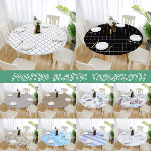 Round Dining Tablecloth Elastic, Outdoor Round Table Covers With Elastic