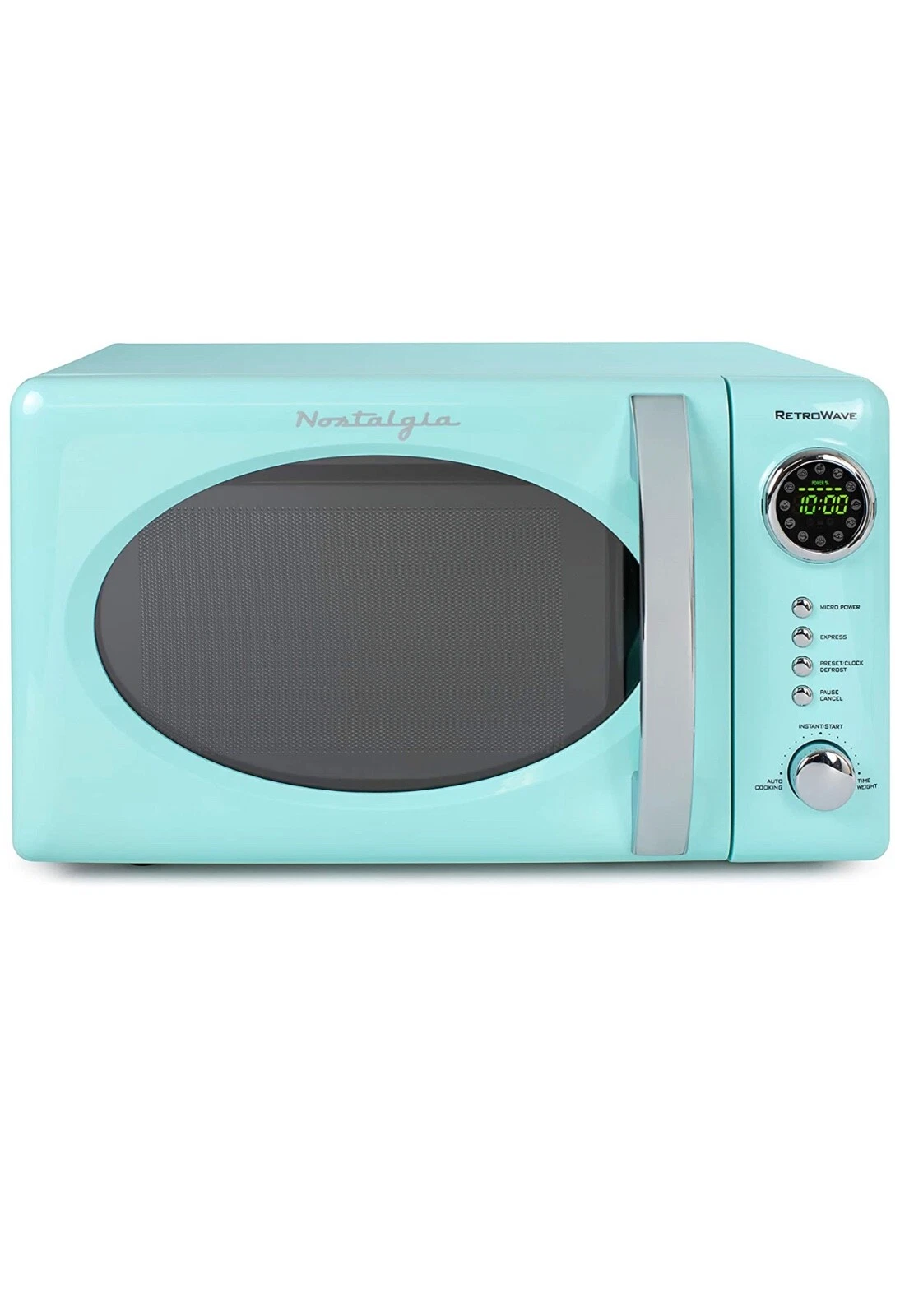 Nostalgia Retro 0.7 cu ft 700-Watt Countertop Microwave Oven Aqua (a)
