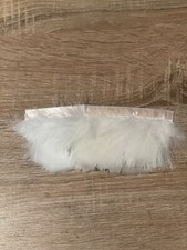 White Feathers On Ribbon Sml Pc Craft Millinery Supplies Trimmings Party Costume