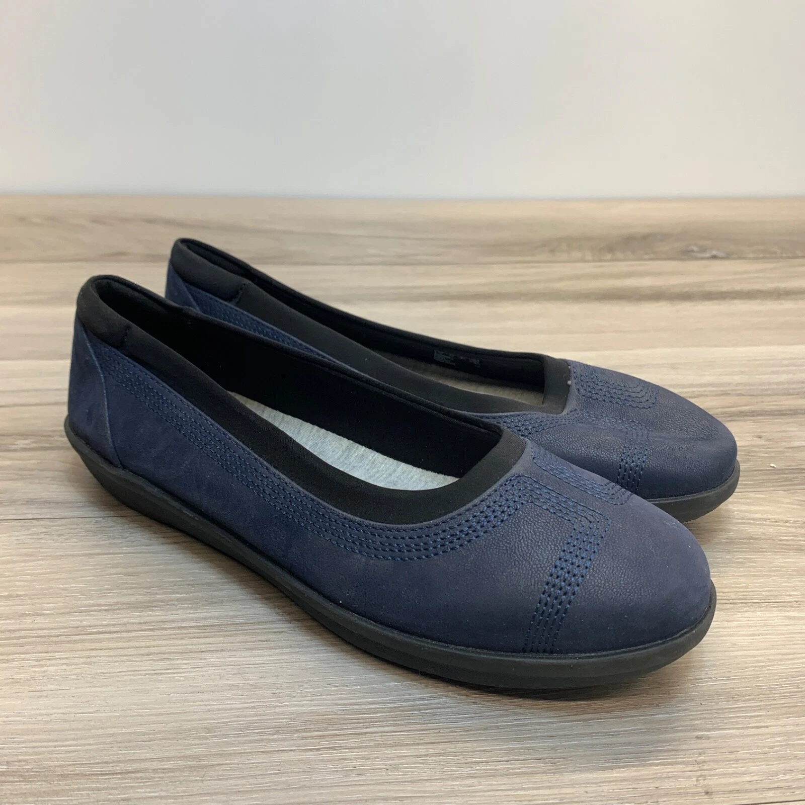 Ballerine Cloudsteppers by Clarks donna Ayla blu basse taglia 8 5 W morbide ammortizzate