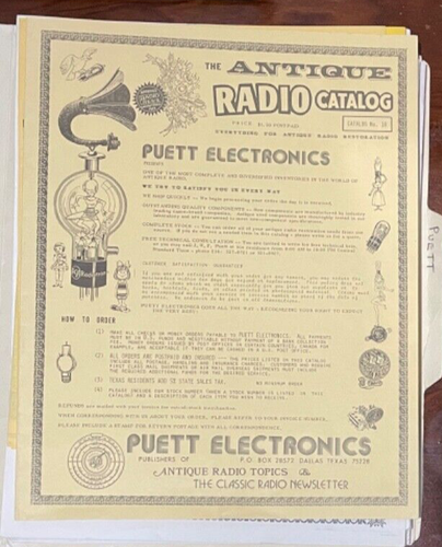 PUETT ELECTRONICS/Antique Radio Topics/Classical Radio Newsletter