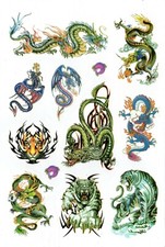 Temporary Body Jewelry Tattoo Once Upon a Time Bodyart Dragons Party