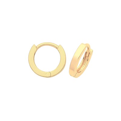 Klassische Creolen 9 kt Gelbgold British Made 375 Punze Brandneu Verpackt
