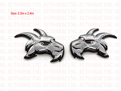 New Ram Head Emblem for TRX Ram 1500 Fender badge Hellcat Style Chrome Black
