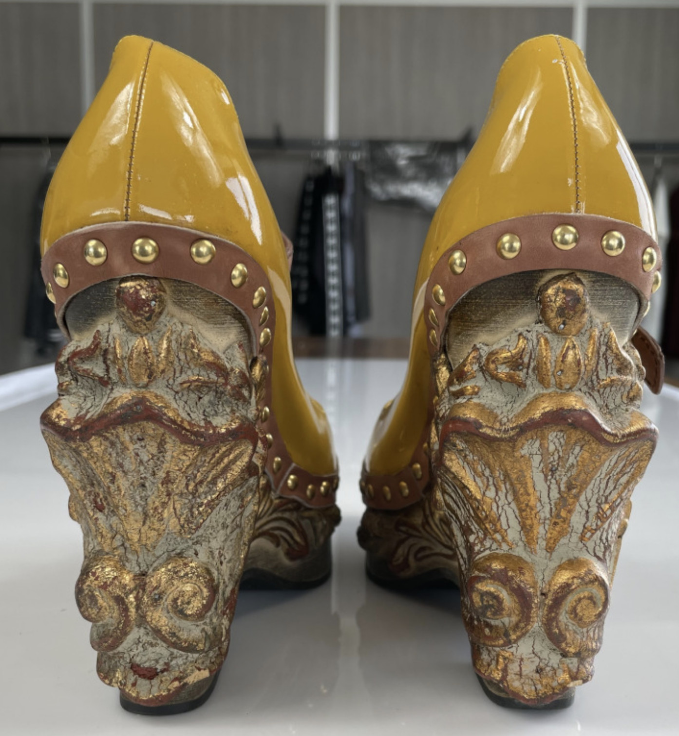 Miu Miu Deadstock Runway Venice Baroque Sculpted Platform Wedge Shoes Shoes 39 image 9