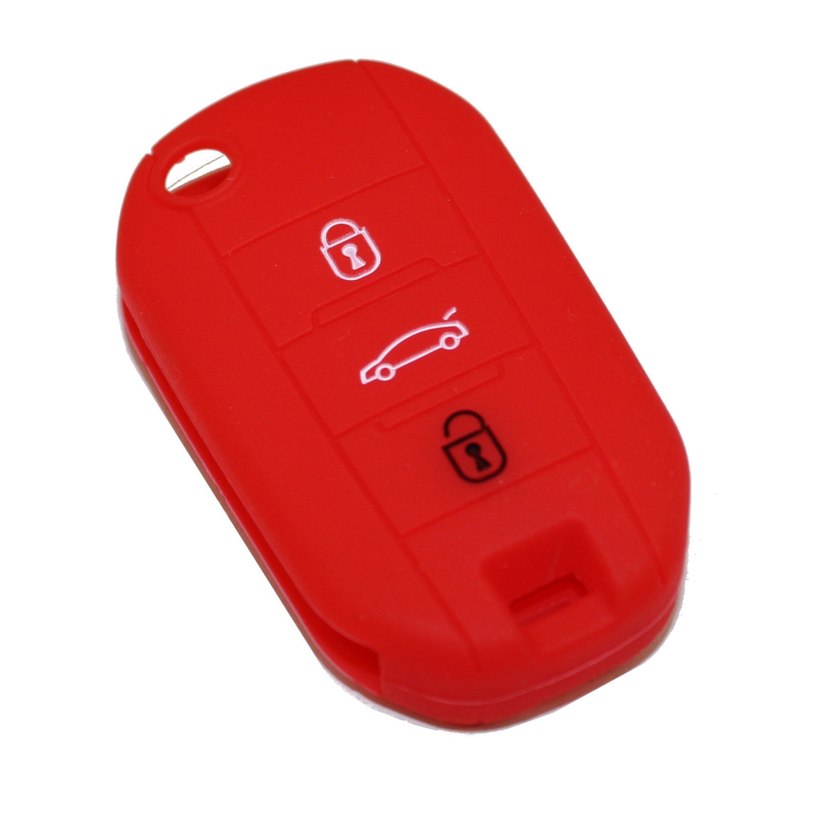 COVER CHIAVE SILICONE PEUGEOT 208 2008 308 3008 508 CITROEN C1 C3 C4 C5 ROSSA