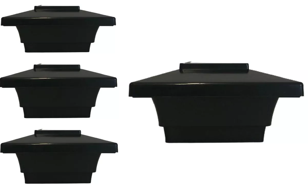 4x4 solar sale post caps black