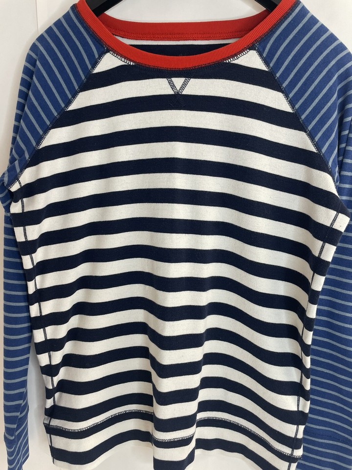 Eddie Bauer 4th July Patriotic Blue White Striped Shirt Sweater Women’s Large L eBay