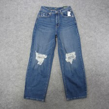 Wild Fable Jeans Women's 6/28 Blue Medium Wash Super High-Rise Baggy Jeans New