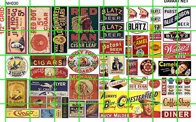 dave's cigarettes NH030 DAVE'S DECAL 1/2 Set N SCALE GHOST SIGNS TOBACCO CIGARETTES CIGARS  MIX SET