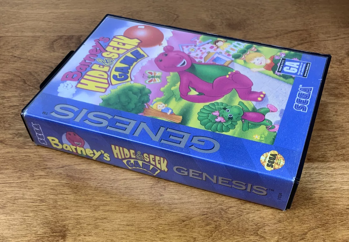 BARNEY HIDE AND SEEK Game Sega Genesis Complete With Box TESTED 10086015348