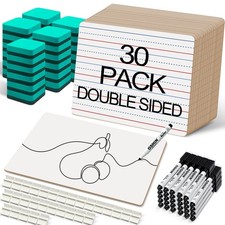 30 Pack Small White Boards, 9"x12" Double Sided Personal Dry Erase Boards Por...