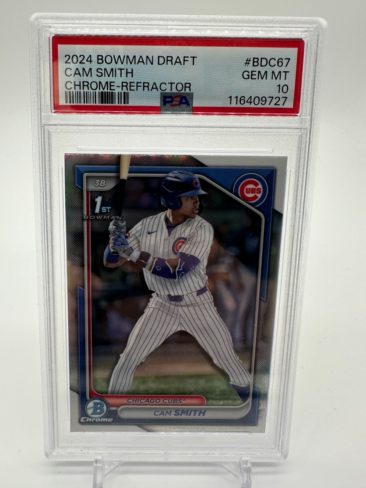 2024 Bowman Chrome Draft Cam Smith 1st Refractor #BDC-67 Cubs Astros RC PSA 10
