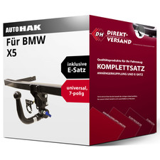 Für BMW X5 E53 (Auto Hak) Anhängerkupplung abnehmbar + E-Satz 7pol universell