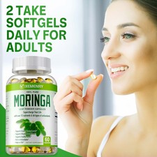 Moringa Capsules 1000mg - Organic,Natural,Anti-aging,Weight Loss,Green Superfood