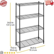 4 Tier Shelving Adjustable Office Durable Kitchen 14"D X 35.98"W X 54"H Floor