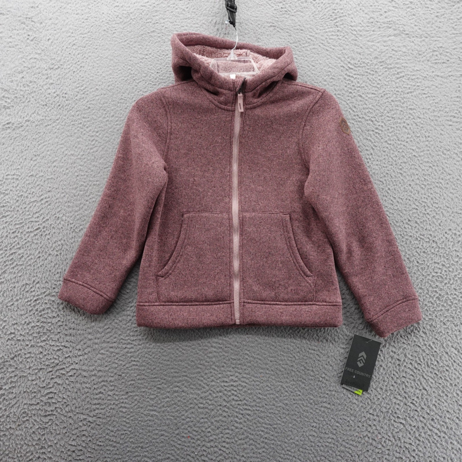 Free Country Youth Mountain Fleece Hoodie Jacket Medium 10/12 Blossom Pink