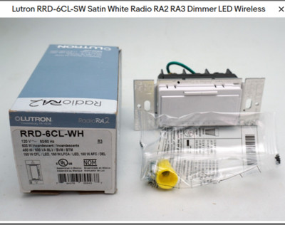 Lutron RRD-6CL-SW Satin White Radio RA2 RA3 Dimmer LED Wireless