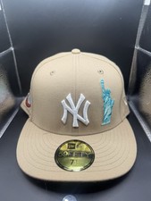 New Era 59FIFTY New York Yankees 3 Patch Big Apple  Beige MLB Cap Size 7 1/2