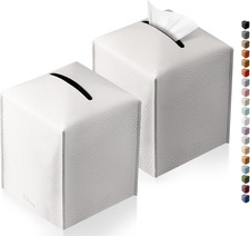 Tissue Box Cover, , Modern PU Leather Square Tissue Box Holder