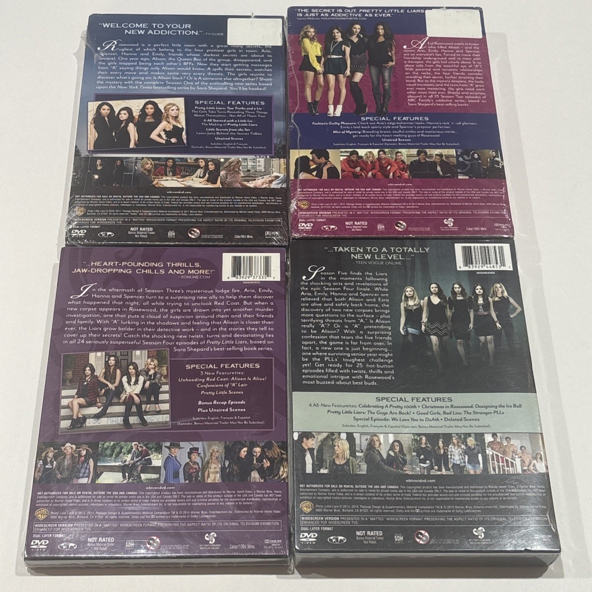 Pretty Little Liars DVD Set Seasons 1, 2, 4, 5 (No Season 3) Brand