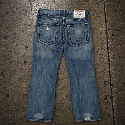 True Religion Jeans Mens Bobby Super T Thick Gold Stitch Denim Y2K