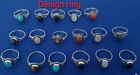 Handmade Sterling Silver Plated 50 Piece Mix Gemstone Multi Colour Ring lot