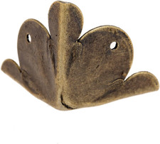 Dophee 12Pcs Antique Brass Box Corner Protectors Edge Safety Guards Cabinet Furn