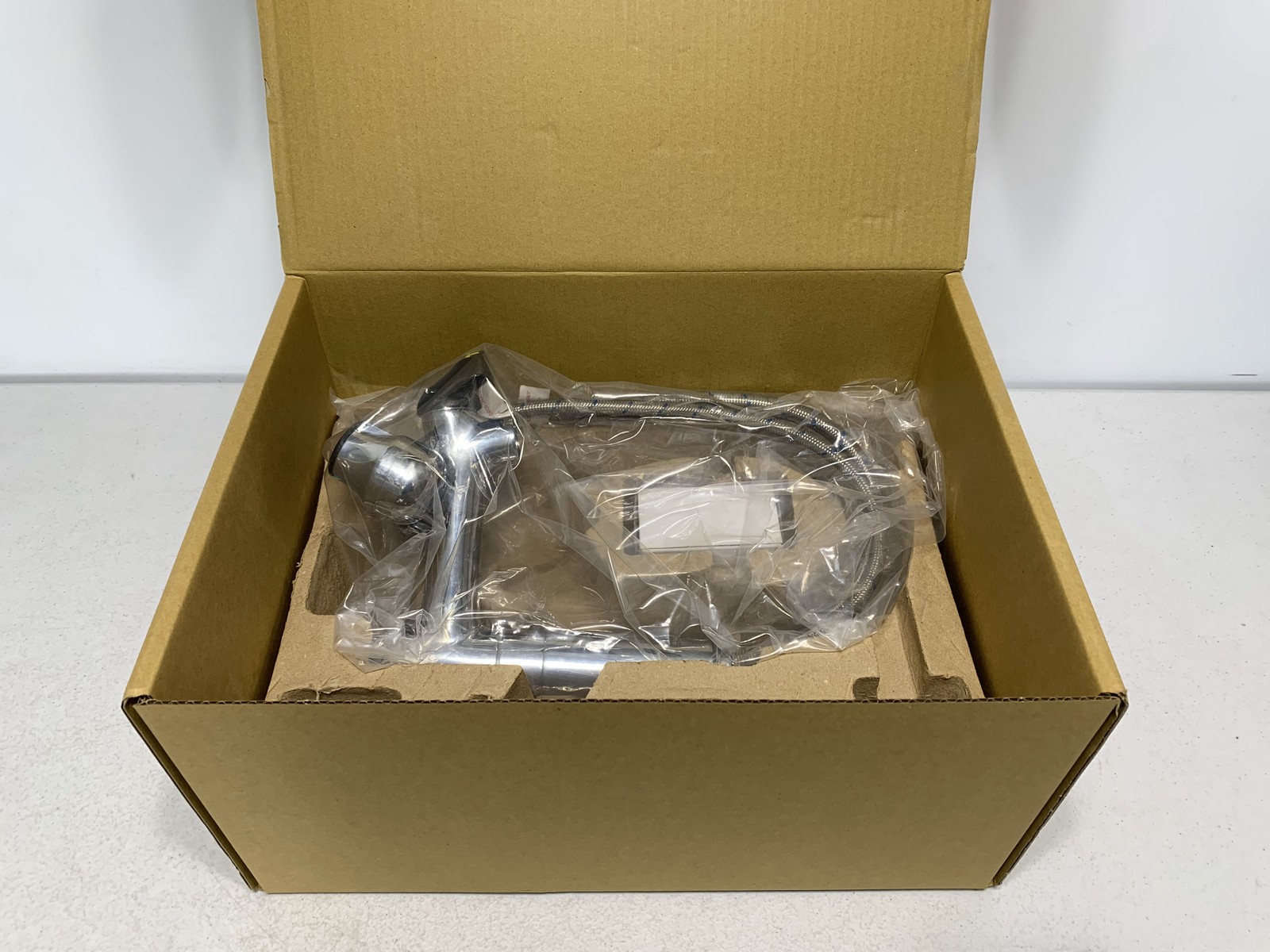 G18-0260-PC Commercial Wall-Mount Faucet w/ Flexible Hose