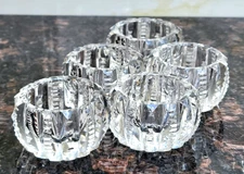 Antique American Brilliant Cut Glass Individual Salt Cellars Set Of 5