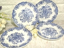 SET QUATTRO PIATTI FLOREA BLEU FONTEBASSO DIAM 19 DECORO FLOREALE BLU