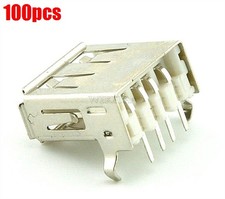 100Pcs Usb Type-A 90  Right Angle 4-Pin Female Connector Jacks Socket Pcb Mou vi