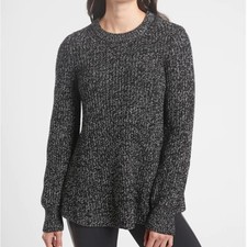 ATHLETA Sierra Cruise Warm Wool Blend Sweater in Black // M