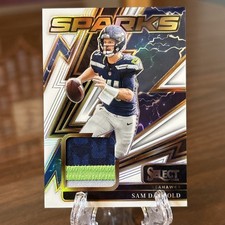 2025-26 Panini Select Sam Darnold Sparks White Prizm 3 Color Patch /99 #SPK-SDD