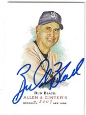 BUD BLACK SIGNED 2007 TOPPS ALLEN & GINTER CARD AUTOGRAPH SAN DIEGO PADRES