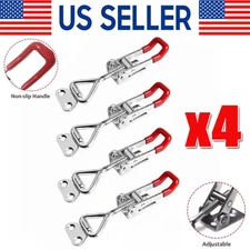 4Pcs Heavy Duty Steel Toggle Latch Catches Adjustable Lock Clamp For Boxes Case