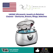 UKOKE Ultrasonic Jewelry & Retainer Cleaner - Dentures, Braces, Rings, Watches