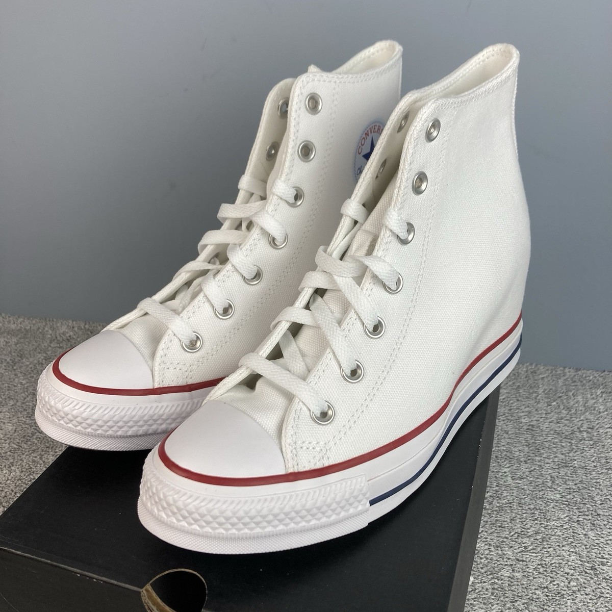 アロー ダイナミック / ホワイト Converse All Star Wedge Platform Shoes Women Sz 9 White