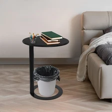 Modern Couch End Table Round Side Table with O-shaped Base Side Table USA