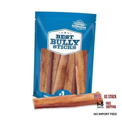 6'' Thick Bully Sticks for Dogs - 5 Pack - Natural Scent - 6''