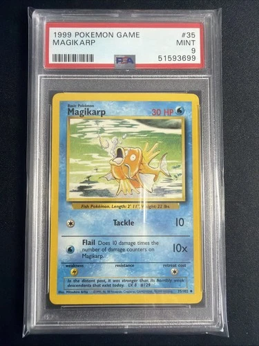 1999 POKEMON BASE SET UNLIMITED #35 MAGIKARP PSA 9