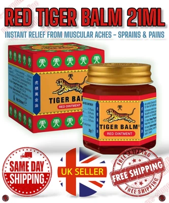 Red Tiger Balm 21ml Large,Pack Of 3, Muscle Aches, Joints Sprains & Pains Relief