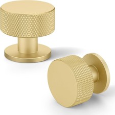 10 Pack Gold Cabinet Knobs for Kitchen Cabinets  Dresser Drawers, Round Single