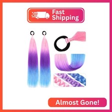 Ponytail Extension with Tie, Colored Hair Extensions, Festival Crazy Hair Day Ac