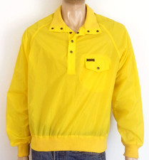 vintage 80s Eddie Bauer Nylon Canary Yellow Windbreaker Jacket Anorak Raglan M