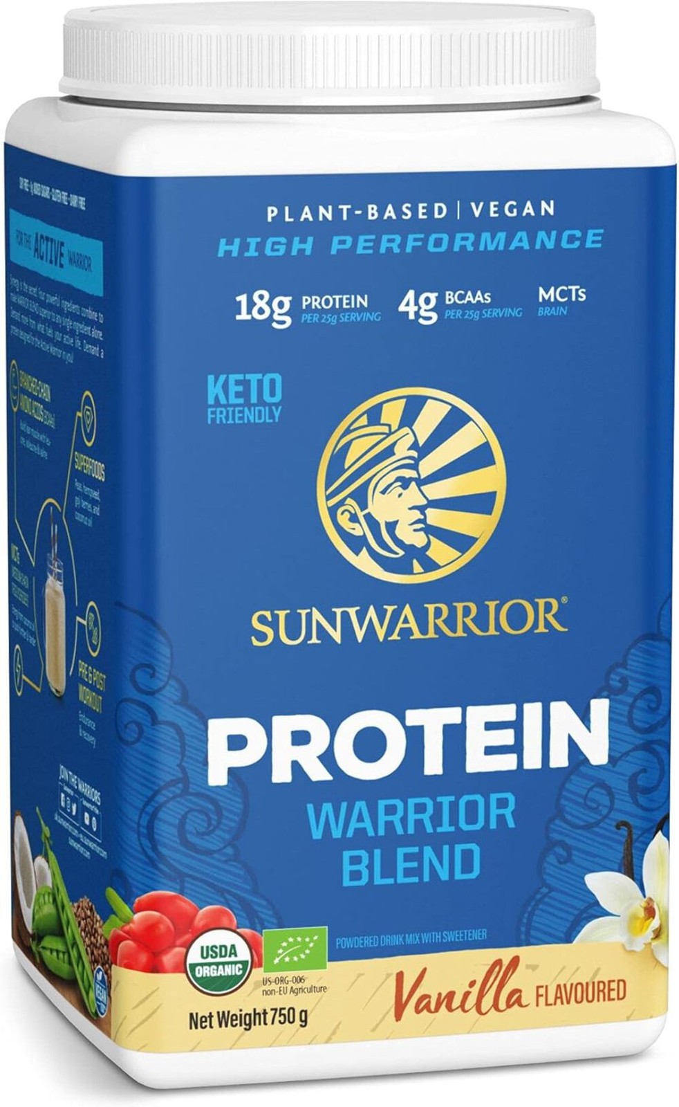Sunwarrior Organic Plant-Based Protein Powder, Vanilla