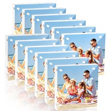 3'' x 3'' Acrylic Picture Frames 12Pcs,20mm Clear Double Sided Magnetic Photo...